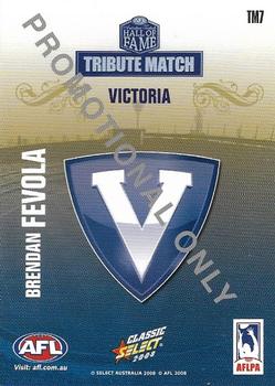 2008 Select AFL Classic - Promos #TM7 Brendan Fevola Back